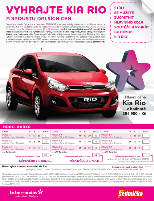 Velká divácká soutěž o Kia Rio