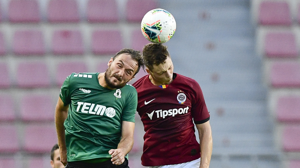 Utkání fotbalové ligy mezi Spartou a Jabloncem.