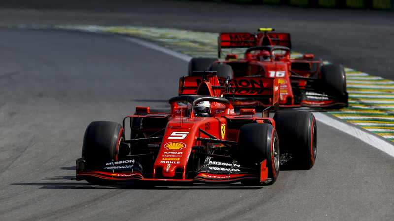 Velká cena Brazílie, Sebastian Vettel (5) a Charles Leclerc (16).