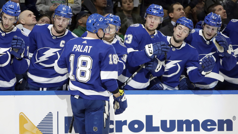 Ondřej Palát se raduje z branky v síti Dallasu.