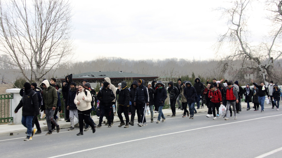 Migranti na hranicích s Řeckem. 