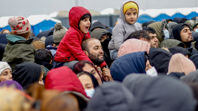 Migranti na polských hranicích.