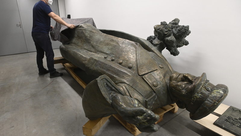 Socha sovětského maršála Ivana Koněva. 