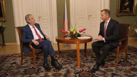 Prezident Miloš Zeman v pořadu TÝDEN s prezidentem.