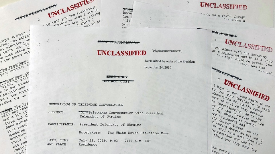 Přepis rozhovoru mezi americkým a ukrajinským prezidentem.