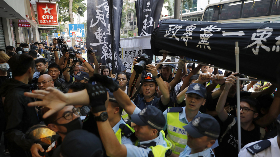 Prodemokratické demonstrace v Hongkongu. 