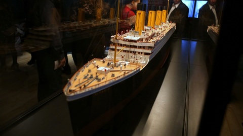 Model Titaniku na brněnské výstavě.