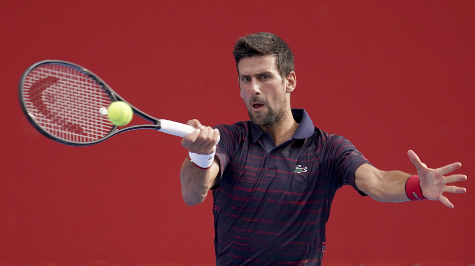 Novak Djokovič na turnaji v Tokiu.