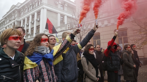 Protesty v Kyjevě. 