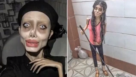 Sahar Tabarová evokuje "zombie" vzhled Angeliny Jolie.