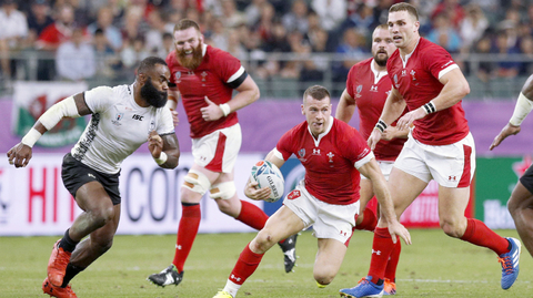 Momentka ze zápasu Wales - Fidži.