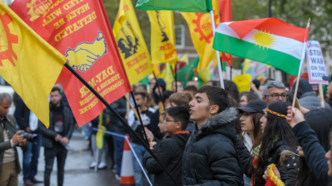 Kurdské demonstrace proti turecké invazi (ilustrační foto). 