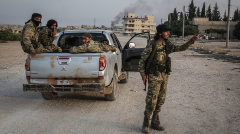 Válečný konflikt na severu Sýrie. 