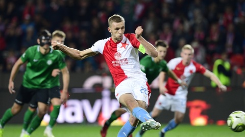 Slávista Tomáš Souček proměnil v utkání proti Příbrami penaltu. 