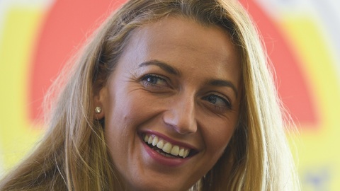 Petra Kvitová na tiskové konferenci před závěrečným turnajem roku. 