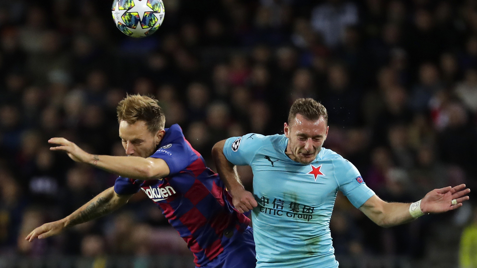 Utkání Barcelona - Slavia Praha.