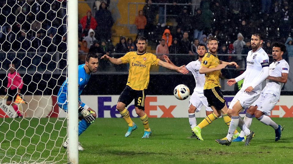 Utkání Evropské ligy Guimaraes - Arsenal.