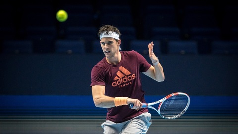 Rakouský tenista Dominic Thiem se připravuje na Turnaj mistrů. 