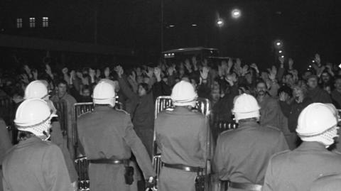 Protestní demonstrace v Teplicích.