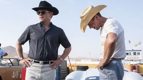 Matt Damon (vlevo) a Christian Bale ve filmu Le Mans '66.