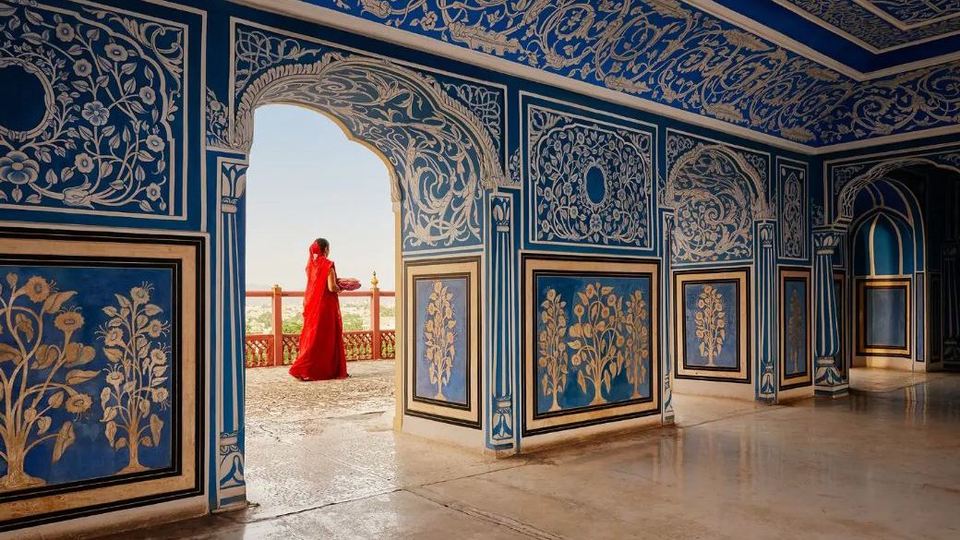Prostory Paláce Džajpur v Indii.