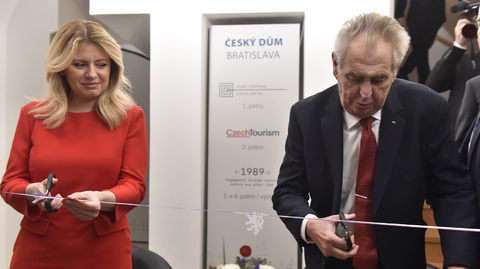 Zuzana Čaputová a Miloš Zeman. 