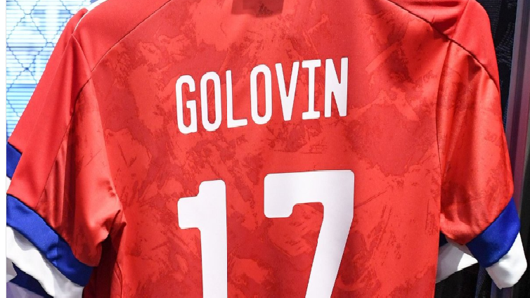 Nepovedený dres ruských fotbalistů.