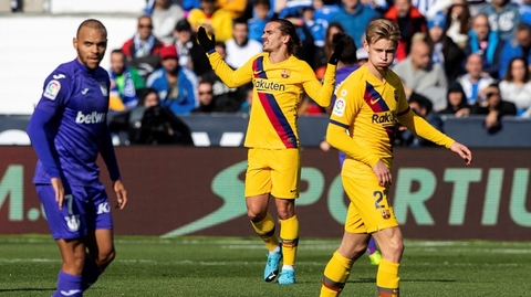 Momentka z utkání Leganés - FC Barcelona.