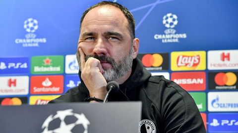 Trenér Jindřich Trpišovský vystoupil na tiskové konferenci před utkáním s Interem Milán.