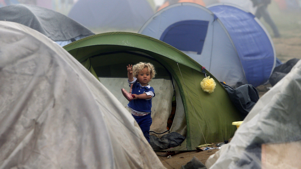 Uprchlický tábor v Řecku. 