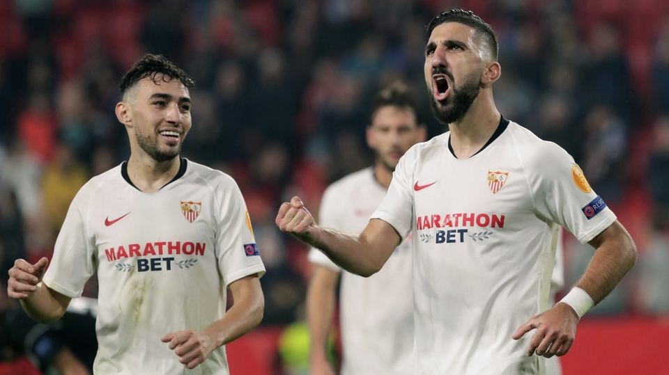 Radost fotbalistů Sevilly.