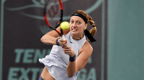 Petra Kvitová na tenisové extralize v roce 2017.