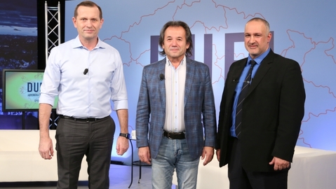 Zleva Jaromír Soukup, Andor Šándor a David Bohbot.