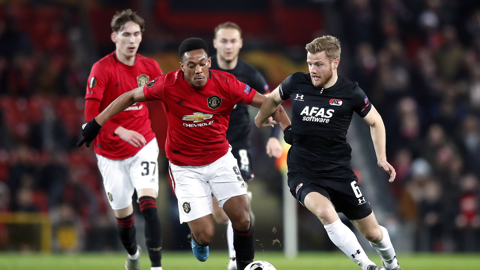 Fotografie z utkání Manchesteru United proti Alkmaaru.