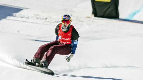 Eva Samková v cíli závodu Světového poháru.