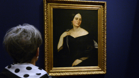 Podobizna Boženy Němcové od Josefa Vojtěcha Hellicha.