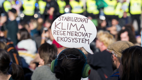 Ekologičtí aktivisté z hnutí Extinction Rebellion.