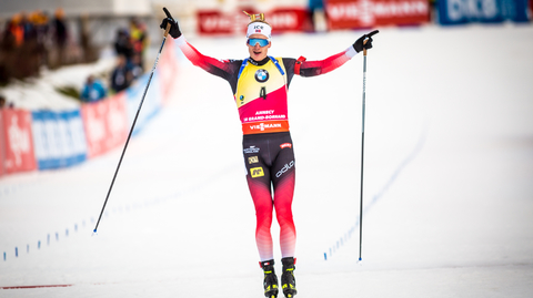 Vítězný norský závodník Johannes Thingnes Bö.