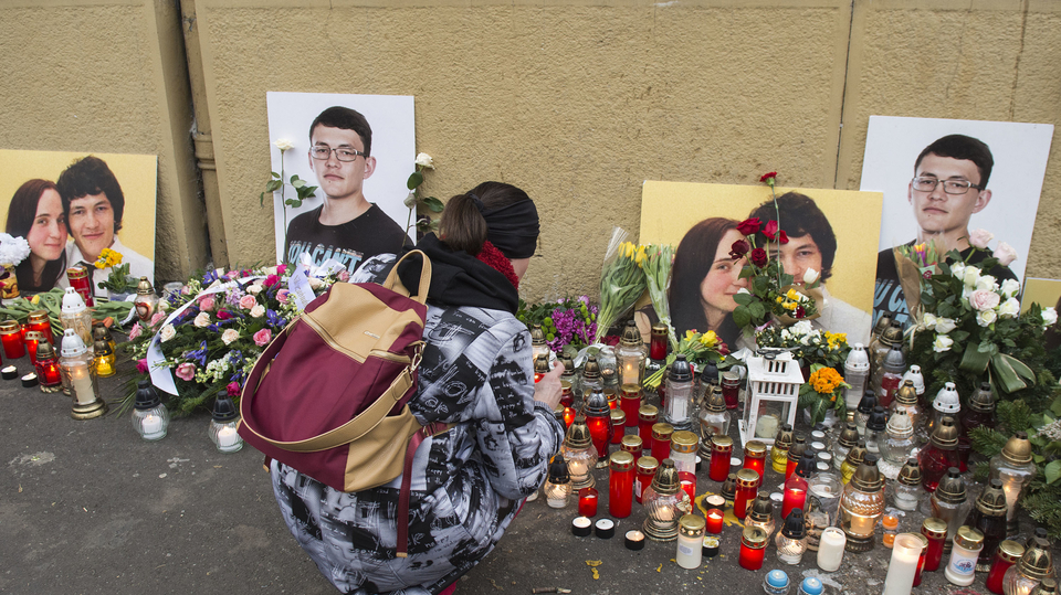 Pieta za slovenského novináře Jána Kuciaka a jeho partnerky Martiny Kušnírové.