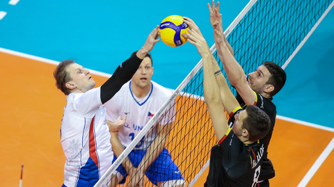 Fotografie z utkání mezi ČR a Belgií.