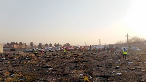 Místo nehody letadla u Teheránu. 