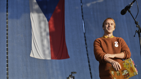 Hlavní tvář hnutí Milionu chvilek pro demokracii Mikuláš Minář. 