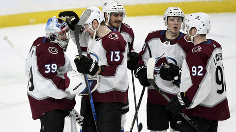 Pavel Francouz (39), Valerij Ničuškin (13), Matt Nieto (83), Samuel Girard (49) a Gabriel Landeskog (92).