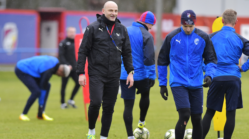 Fotbalisté Plzně při tréninku.