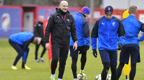 Fotbalisté Plzně při tréninku.