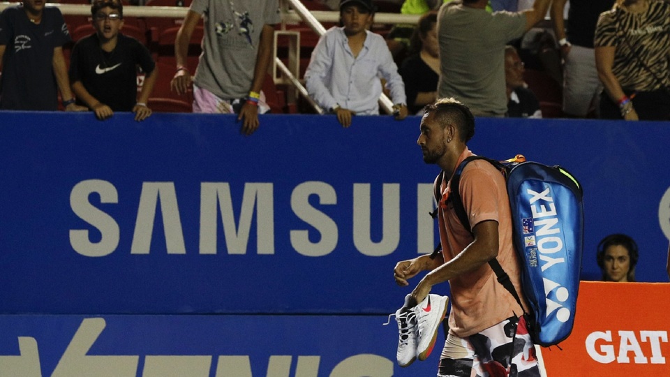Australský tenista Nick Kyrgios naštval diváky v Mexiku. 