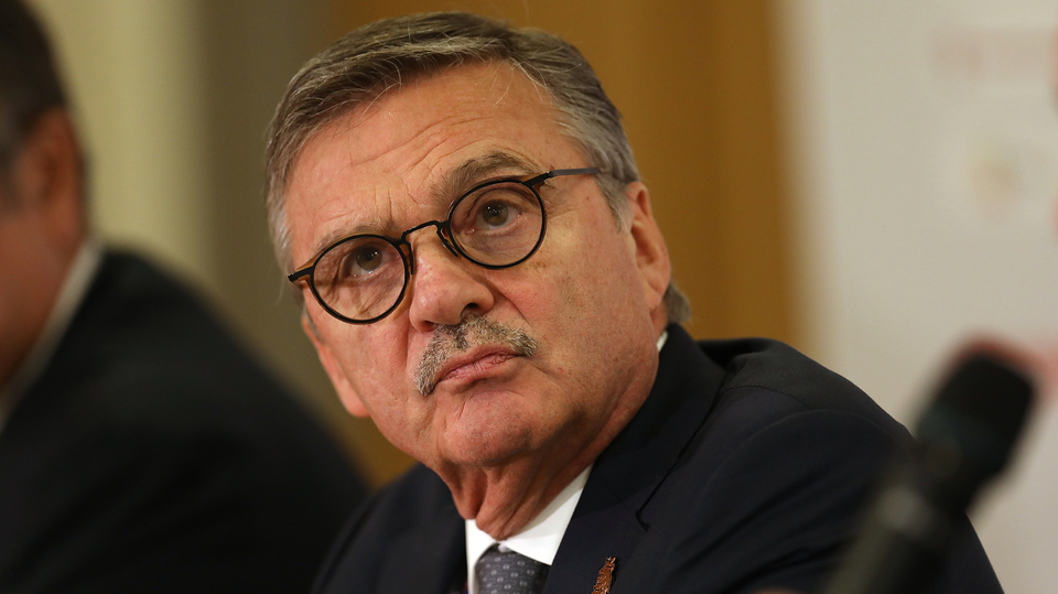 Prezident Mezinárodní hokejové federace René Fasel.