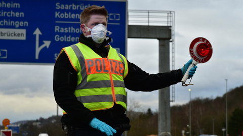Kontrola na německé dálnici.