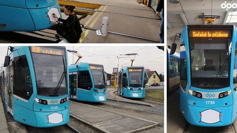 Ostravský dopravní podnik své tramvaje značky Stadler vyzdobil s ohledem na aktuální dění.