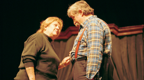 Eva Krížiková s Júliem Satinským.